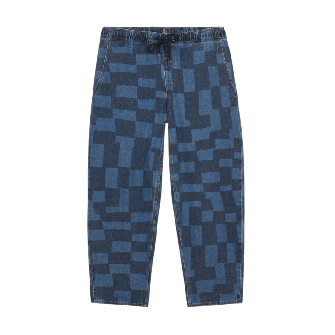 Jean Born2ride Volcom Fa Carrau EW à coupe droite avec motif géométrique délavé lazer bleu et taille élastique