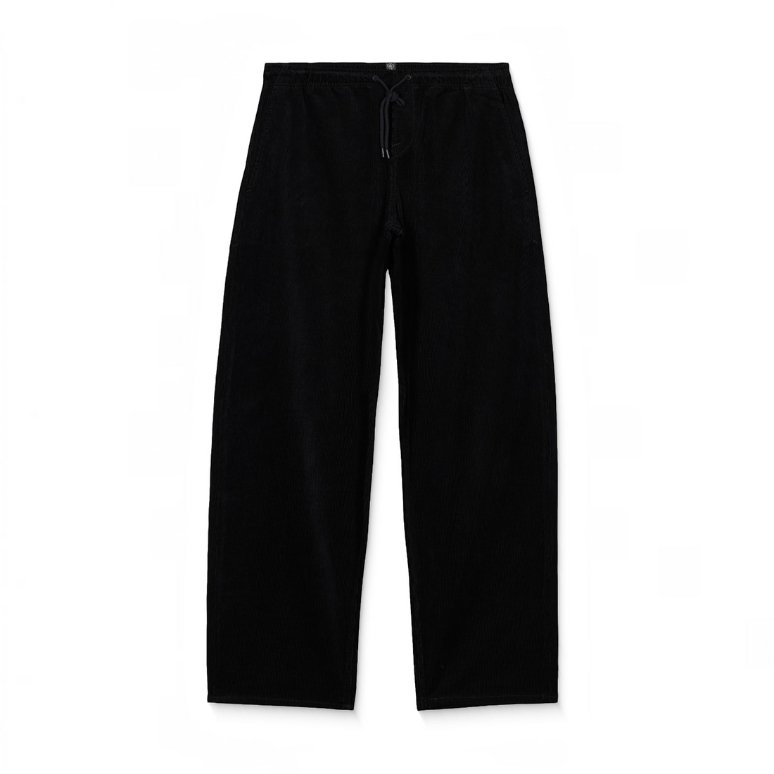Pantalon chino Born2ride Volcom Freazy en velours côtelé noir avec taille élastiquée et coupe loose tapered