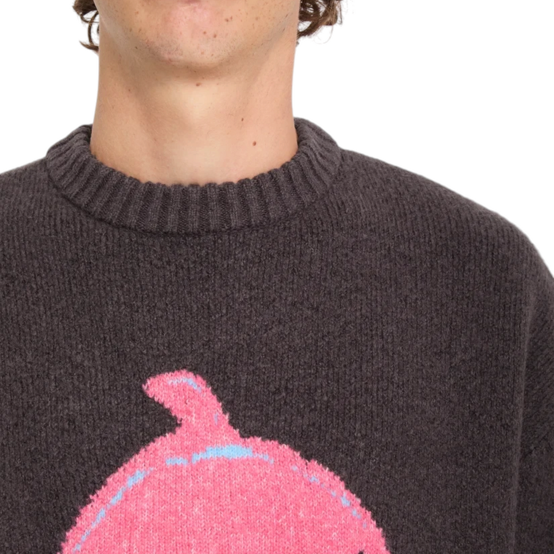 Pull Born2ride Volcom Fa Ozzy en maille raisin avec motif dauphin rose pour homme