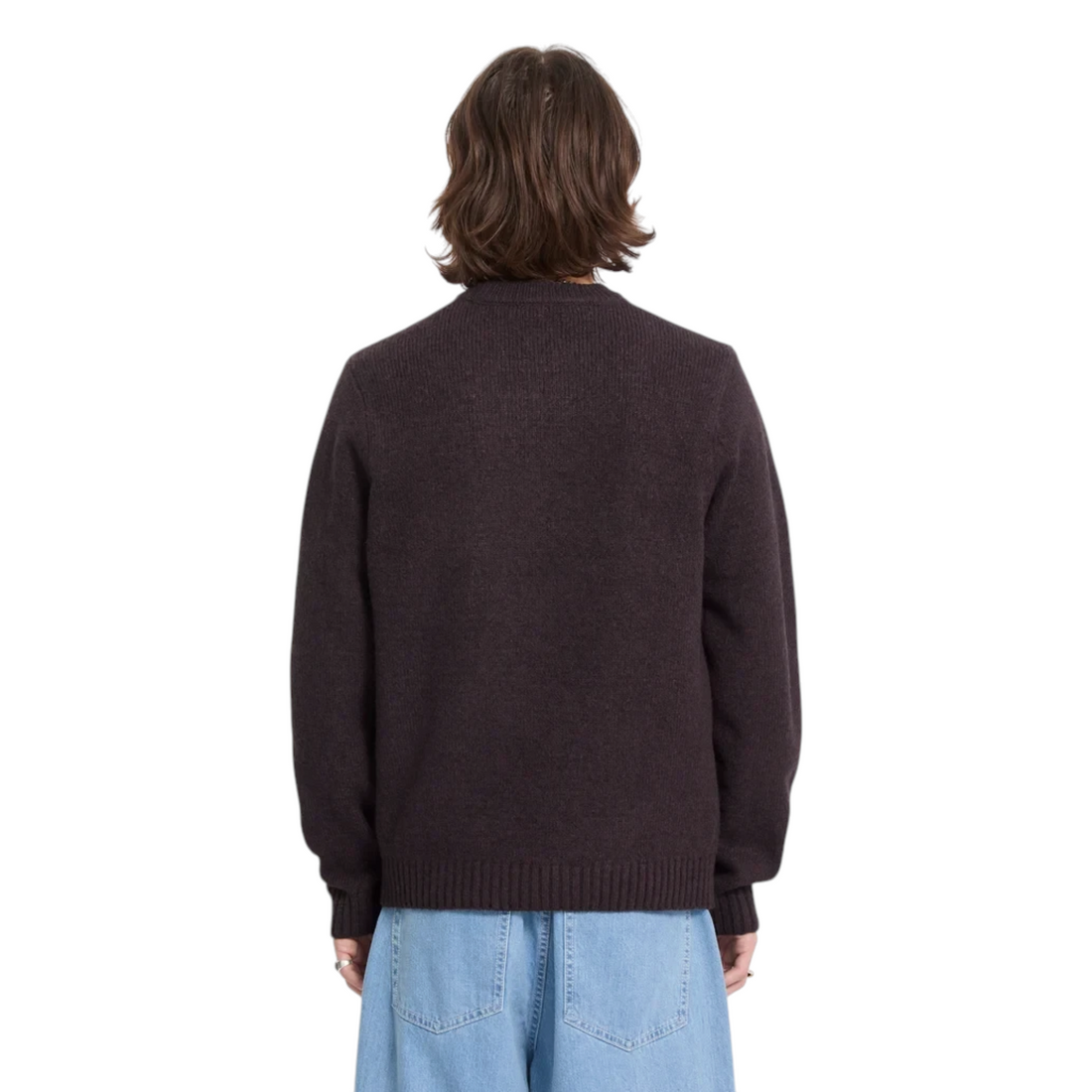 Vue arrière du pull en maille Born2ride Volcom Edmonder II couleur raisin avec col rond et manches longues