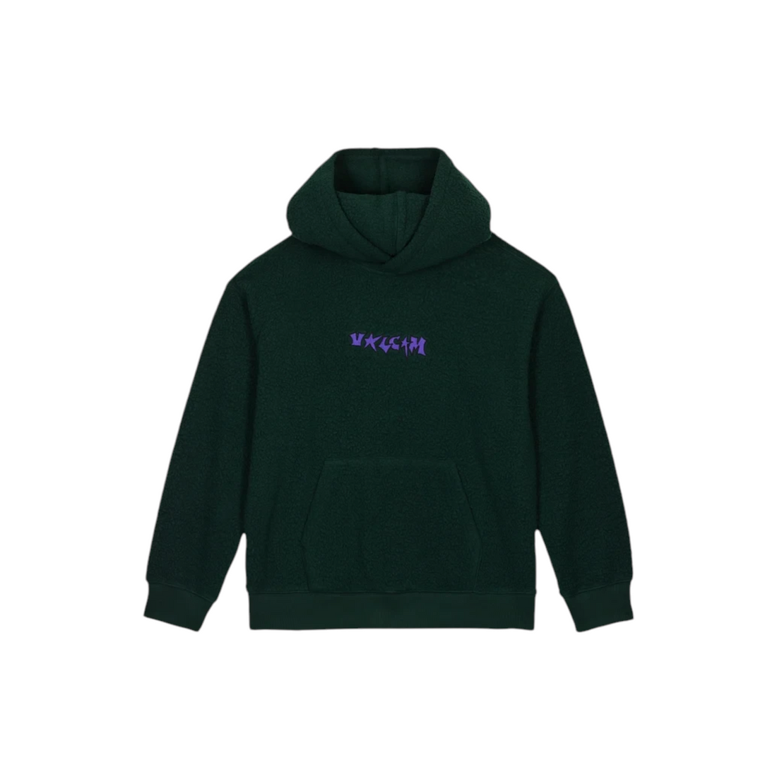 Sweat à capuche Born2ride Volcom Toogoat Po pour enfant en polaire vert foncé avec logo violet sur la poitrine