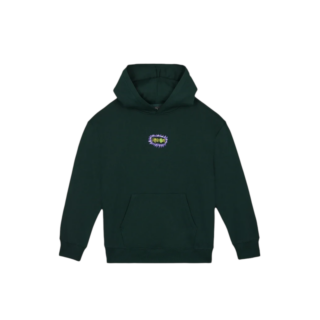 Sweat à capuche enfant Born2ride Volcom Fa Ozzy Po vert foncé avec logo graphique sur la poitrine