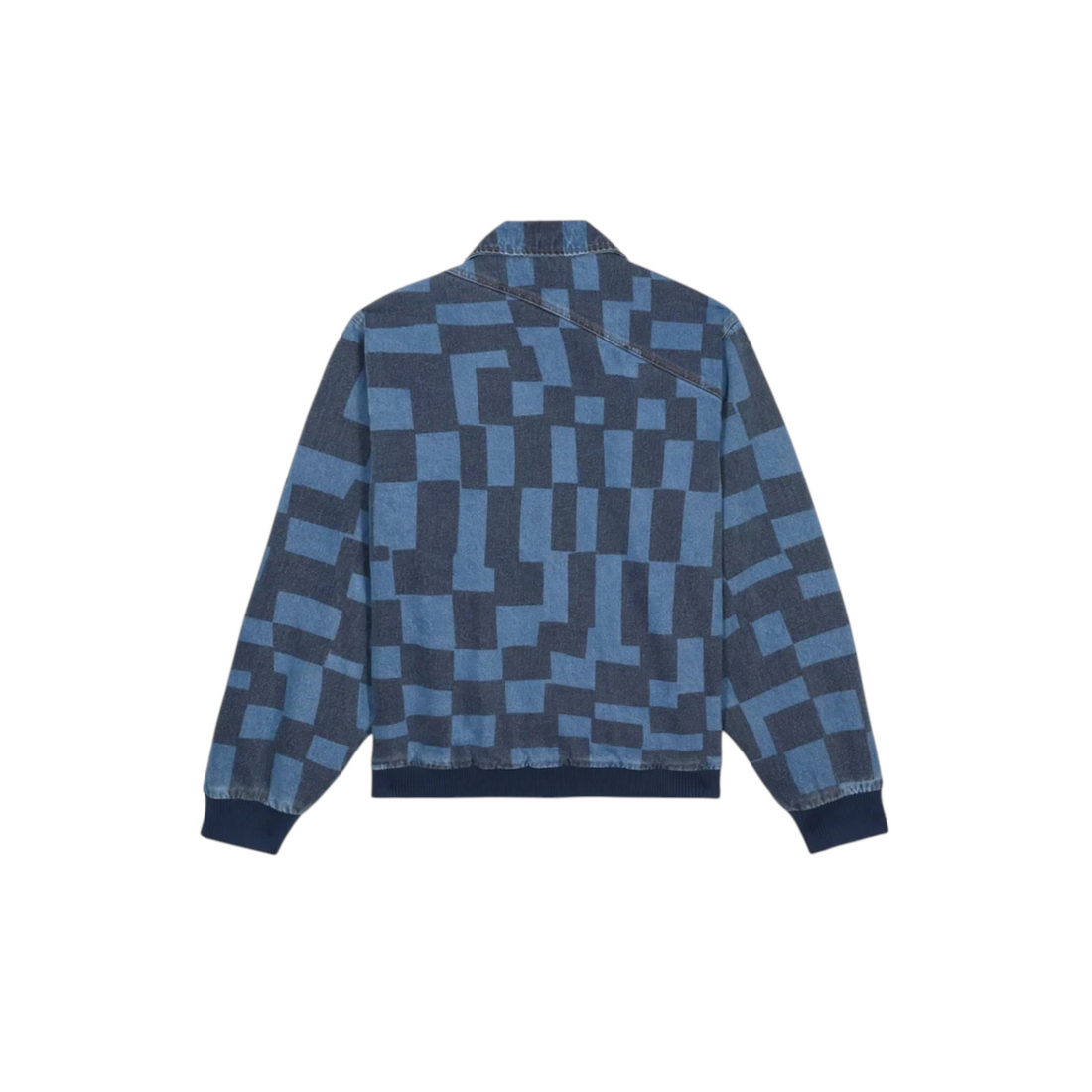 Veste homme Born2ride Volcom Fa Carrau en denim bleu avec motif géométrique contrasté et finitions côtelées