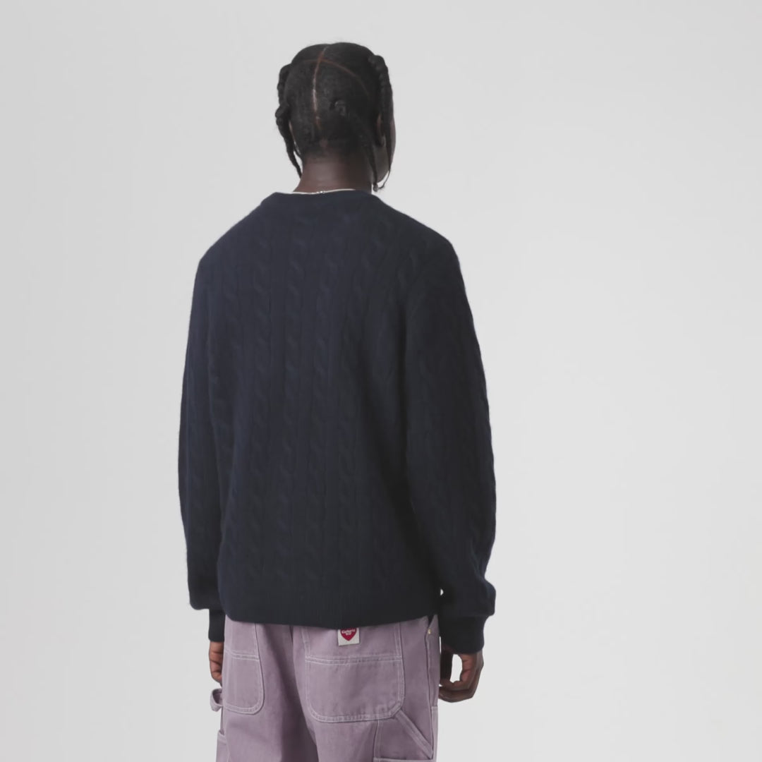 Carhartt Wip Signature Sweater - Deep Night/Glassy Pink