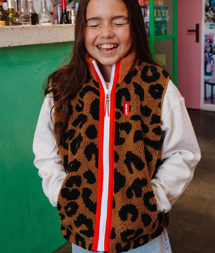 Hello Hossy Polaire sans manches-Leopard