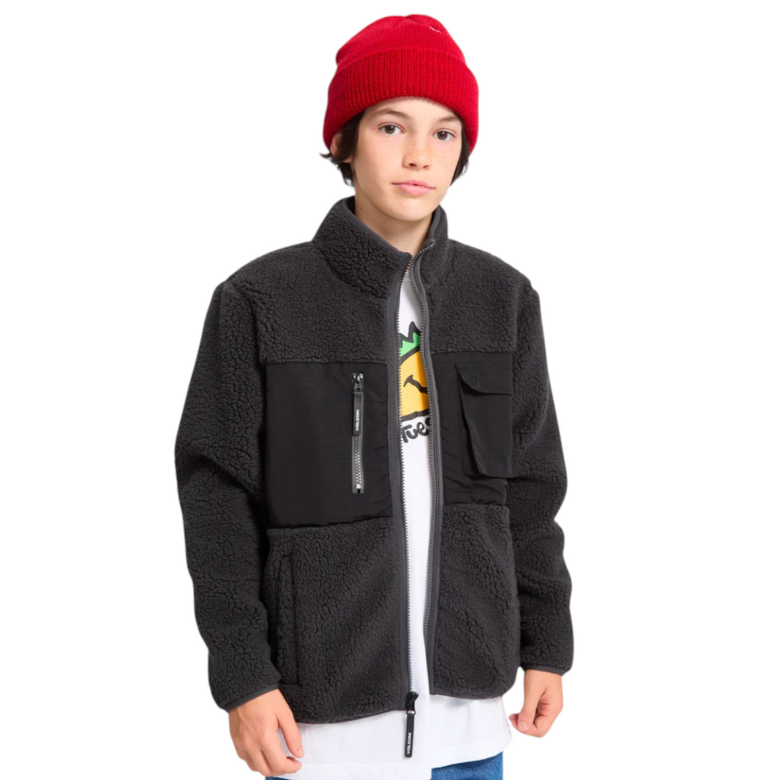 Volcom Storm Stone Zip Fleece Youth - Veste polaire enfant noire
