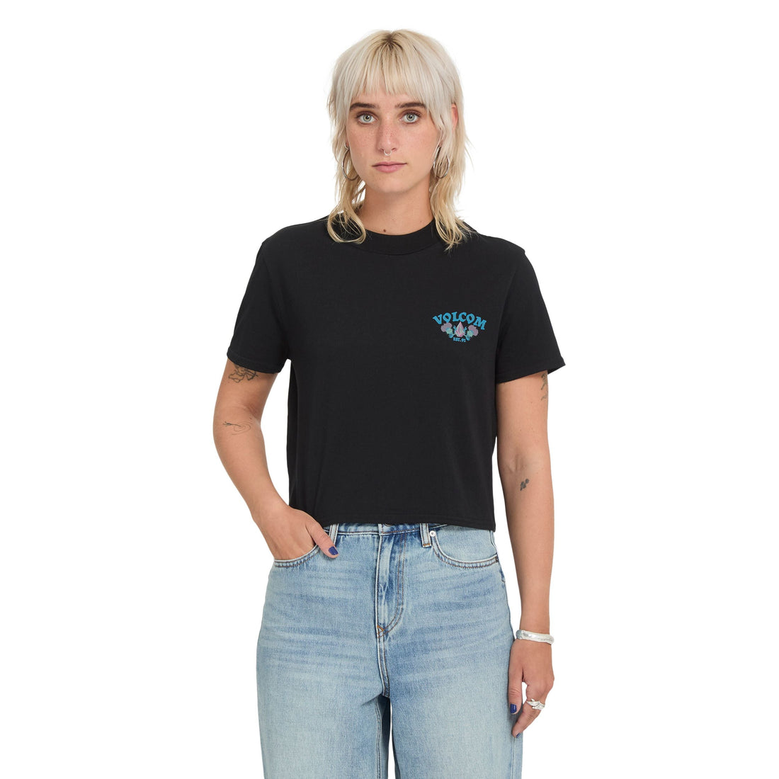 Volcom Dial Crop Tee - T-shirt crop noir femme