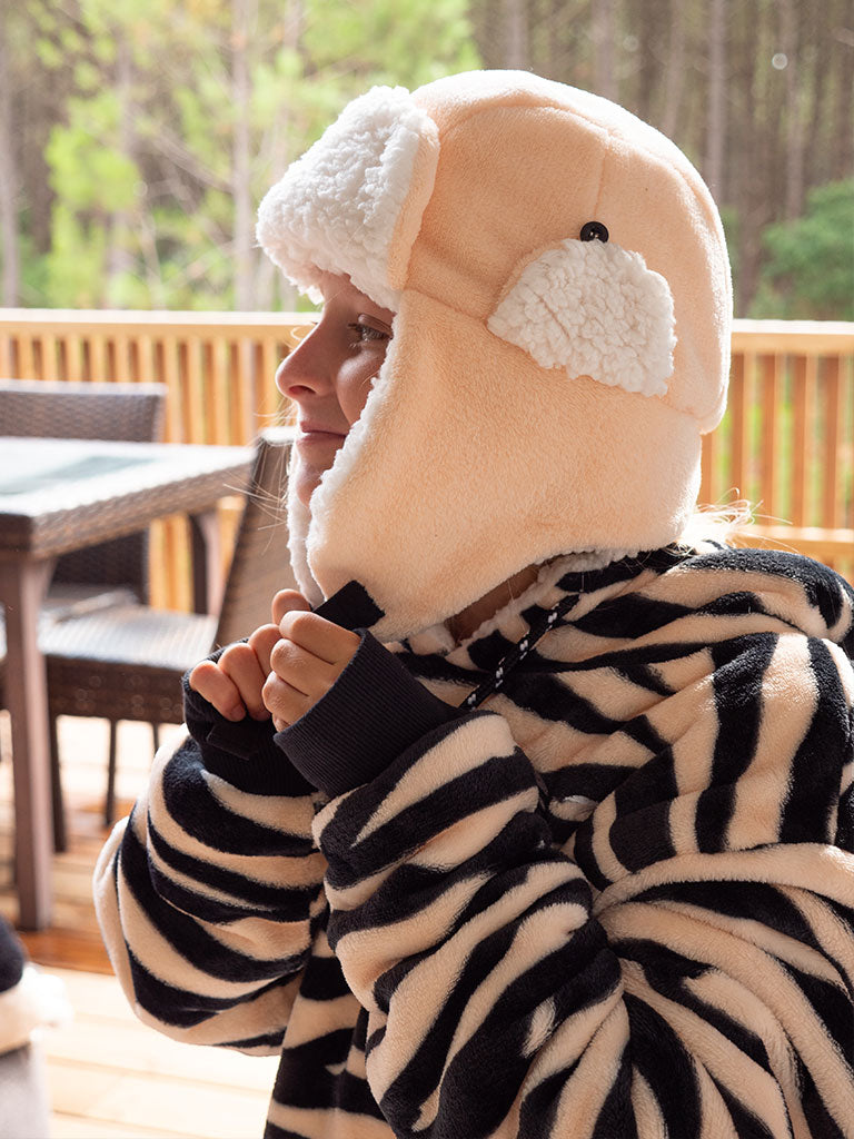 All in Poncho Plaid Junior Zebra Dark Pink